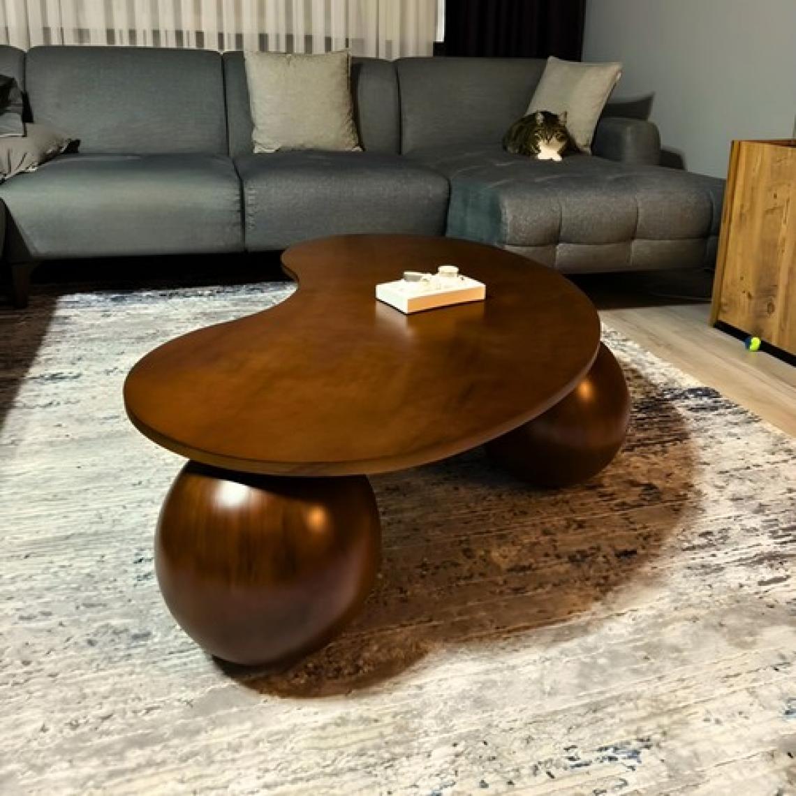 Velura Home & Living Modern Orta Sehpa ve Küre Ahşap Sehpa