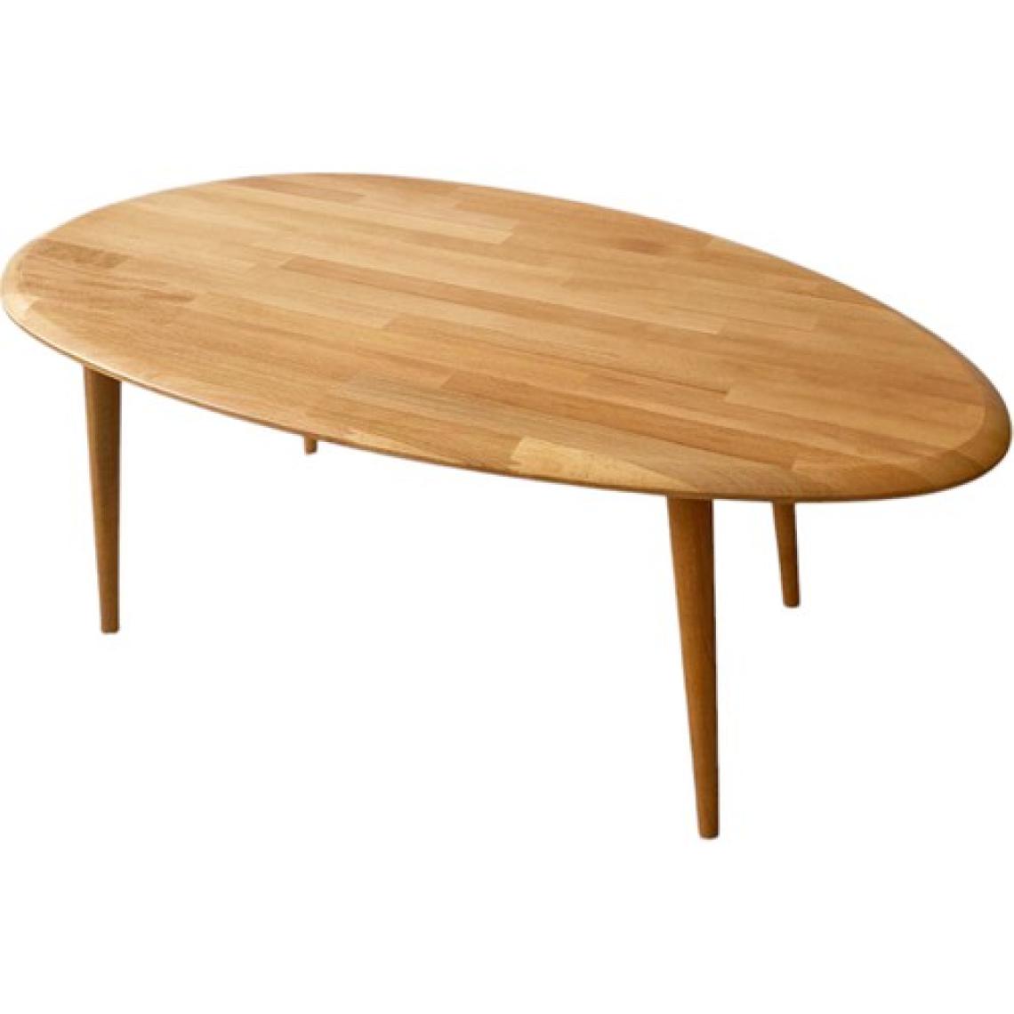 Faw Decor Asimetrik Oval Masif Ahşap Orta Sehpa