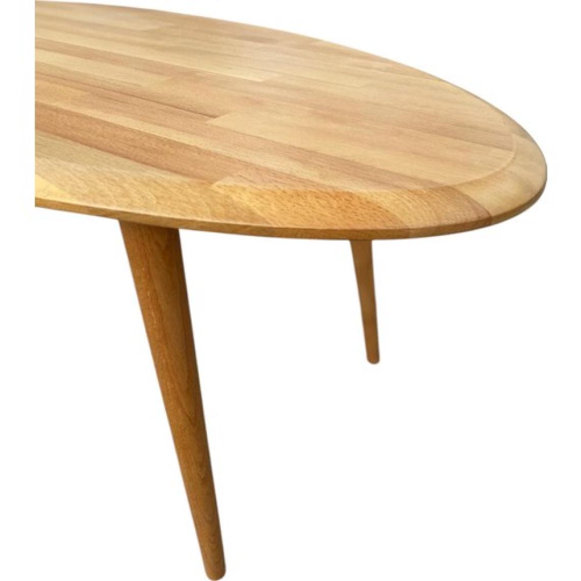 Faw Decor Asimetrik Oval Masif Ahşap Orta Sehpa