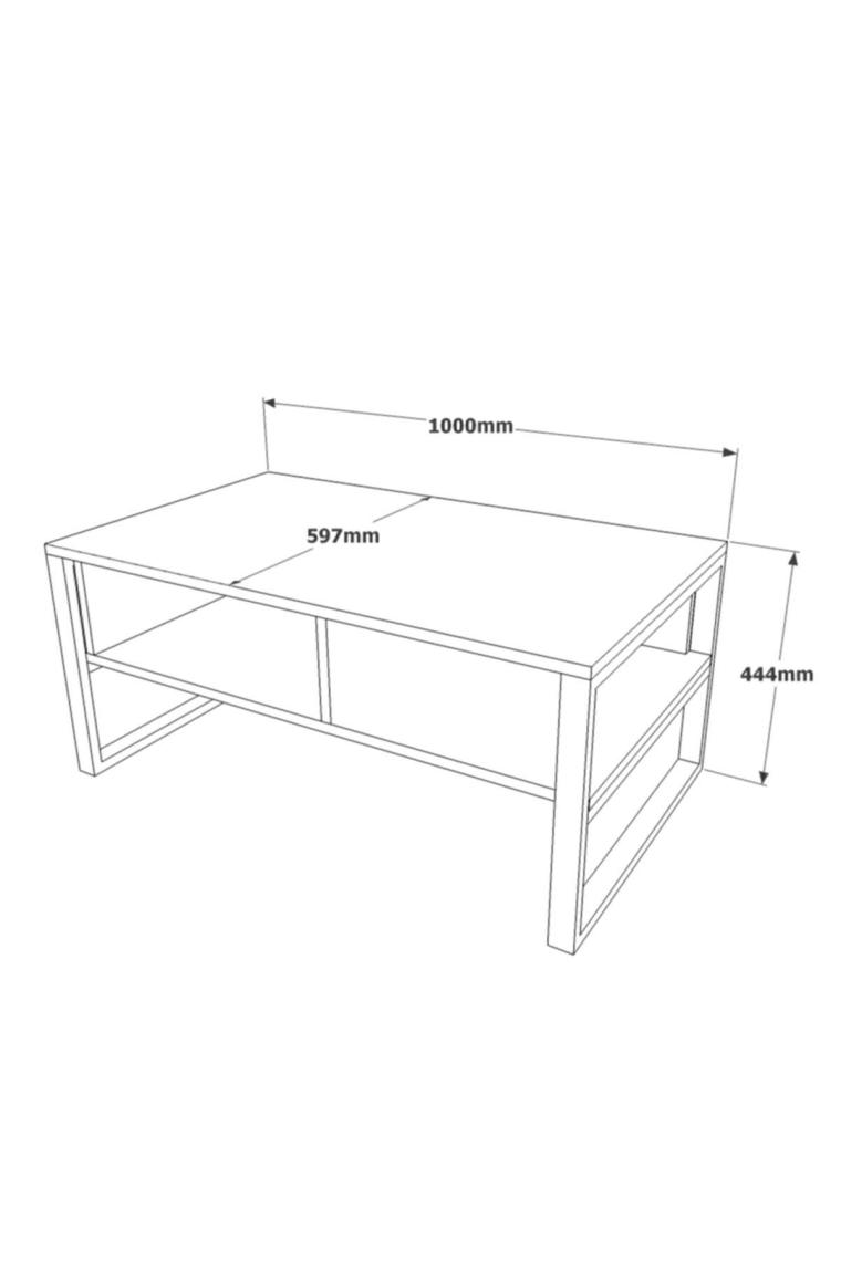 Ml34 Iron Metal Orta Sehpa Raflı Beton