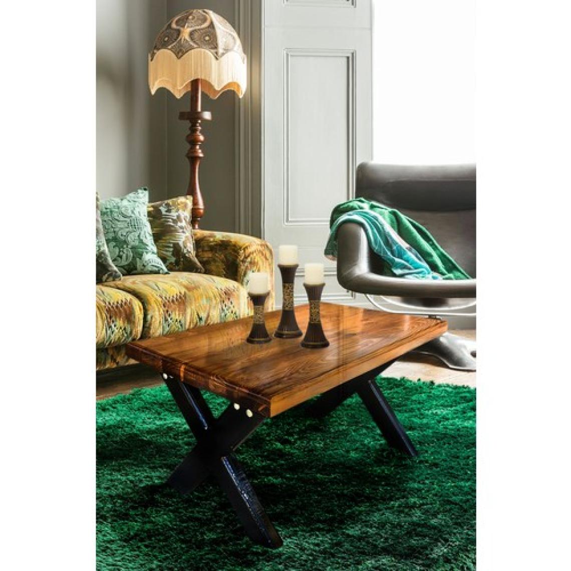 Ahşap Orta Sehpa Bahçe / Balkon Masası Siyah Ayaklı 50x73cm