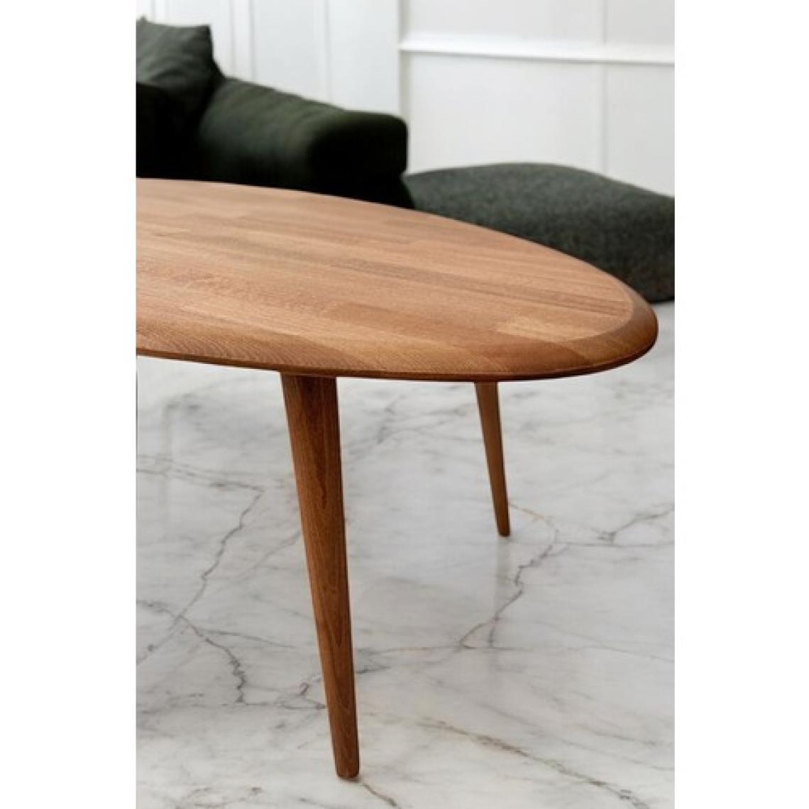 Faw Decor Asimetrik Oval Masif Ahşap Orta Sehpa