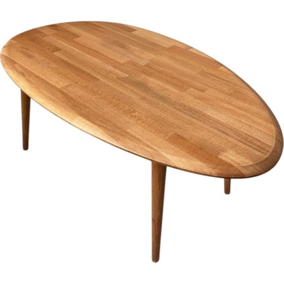 Faw Decor Asimetrik Oval Masif Ahşap Orta Sehpa