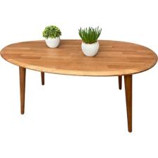 Faw Decor Asimetrik Oval Masif Ahşap Orta Sehpa