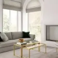 Modern Gold Renk  2’li Metal Iskeletli Temper Camlı Zigon Orta Sehpa