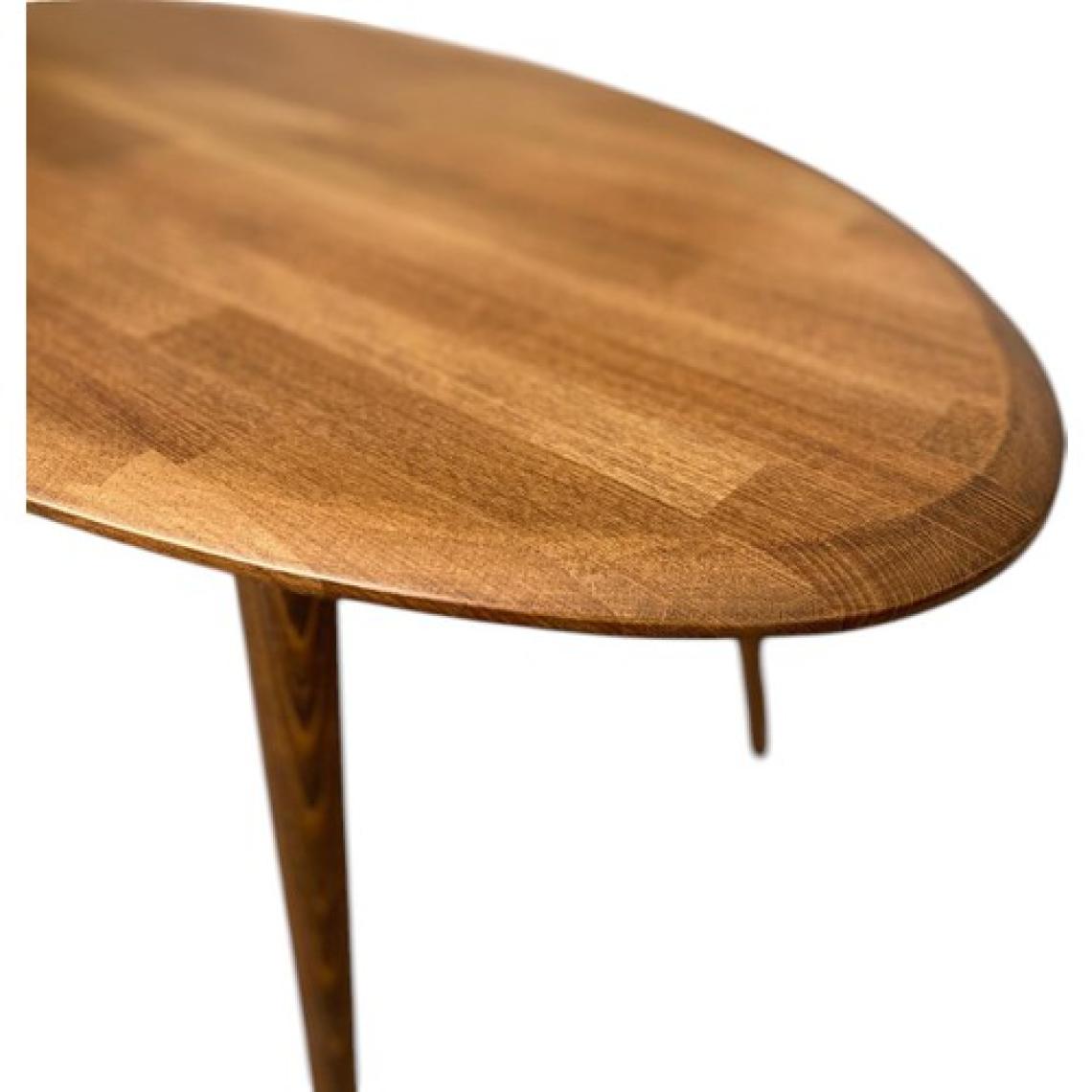 Faw Decor Asimetrik Oval Masif Ahşap Orta Sehpa