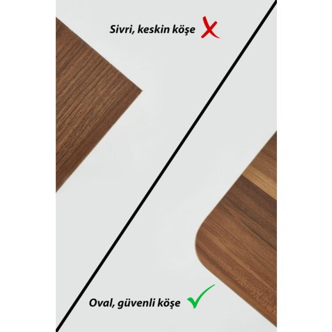 kolexonline Akıllı Sehpa, Çalışma Masası, Yemek Masası, Yer Sofrası, Tekerli ve Çekmeceli Ceviz Renk