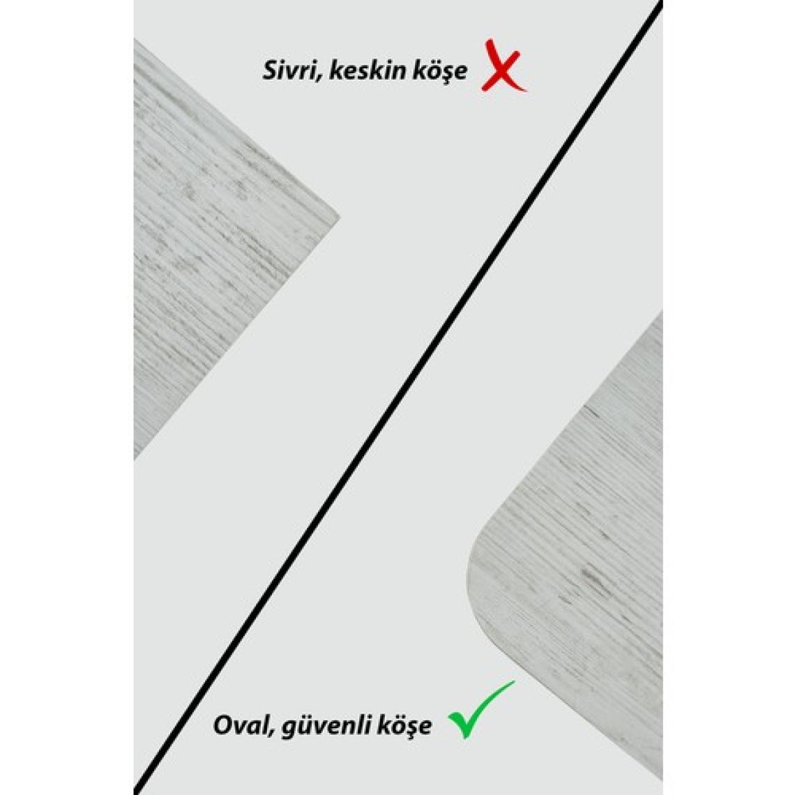 kolexonline Akıllı Sehpa, Çalışma Masası, Yemek Masası, Yer Sofrası, Tekerli ve Çekmeceli Antik Beyaz Renk