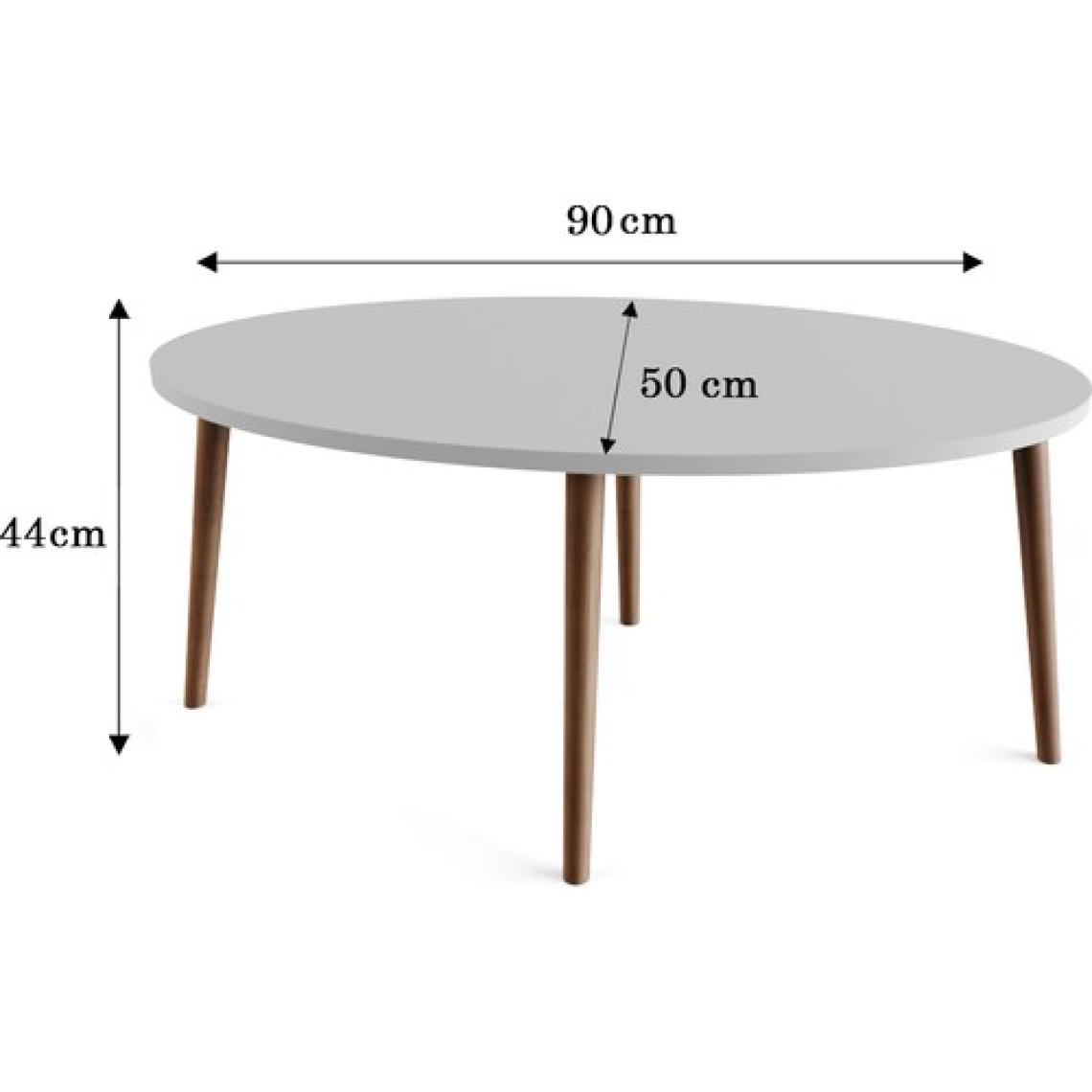 Zuesse Dizayn Tokyo Orta Sehpa Ahşap Ayaklı Sehpa Beyaz Mermer Desenli