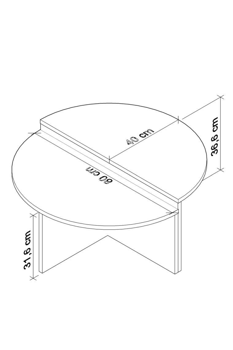 Cool Home Venüs Oval Orta Sehpa Traverten (Mermer Desen)