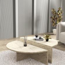 Cool Home Venüs Oval Orta Sehpa Traverten (Mermer Desen)