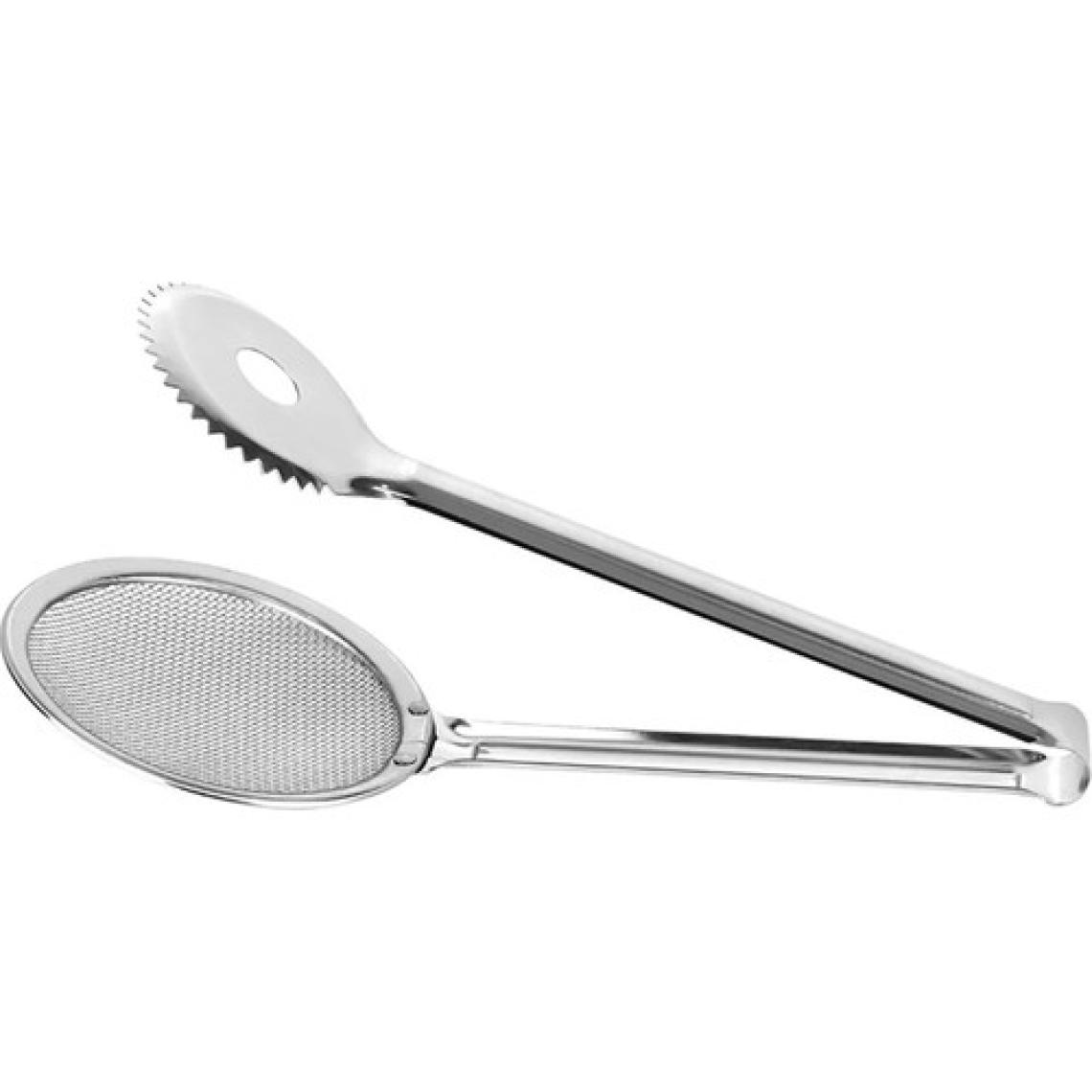 Nehir Nehir Sade Süzgeçli Kızartma Maşası - Gri - 30 cm