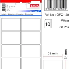 Tanex OFC-120 Beyaz Ofis Etiketi