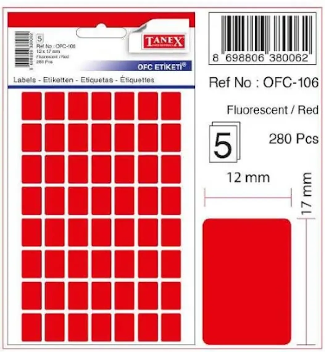 Tanex OFC-120 Beyaz Ofis Etiketi
