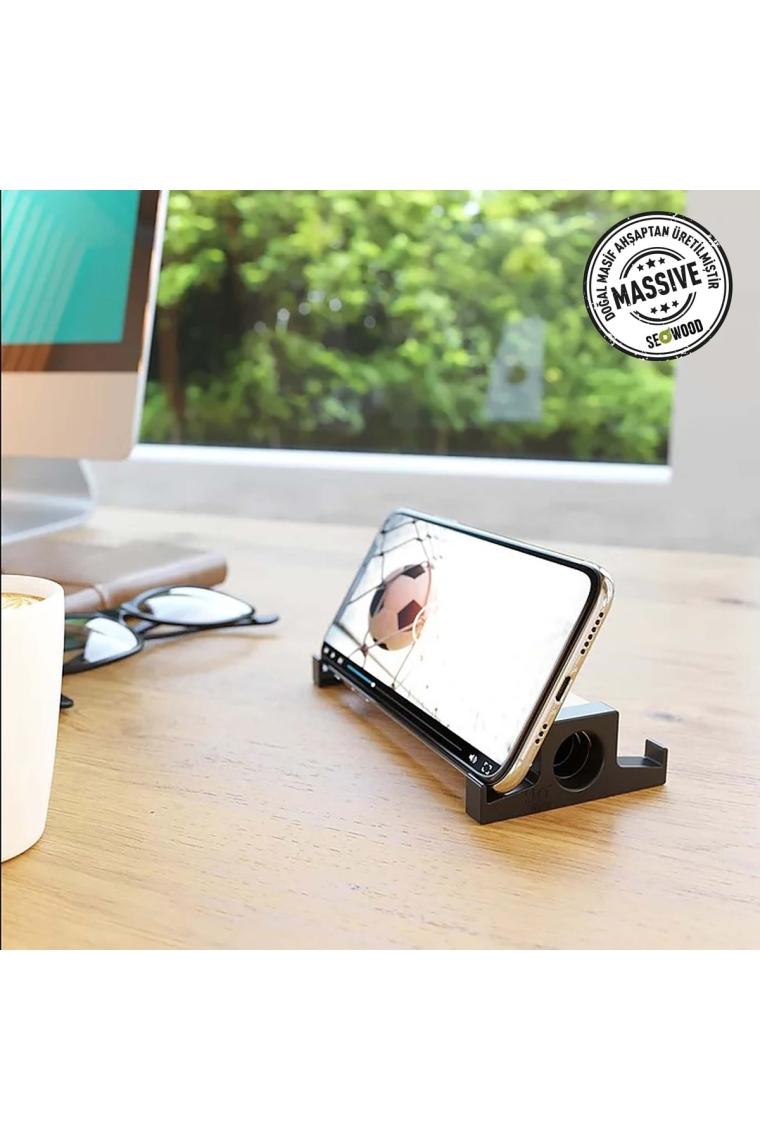 Ahşap Telefon & Tablet Tutacağı & Akustik Ses Arttırıcı Özellikli 13, cm Genişlik