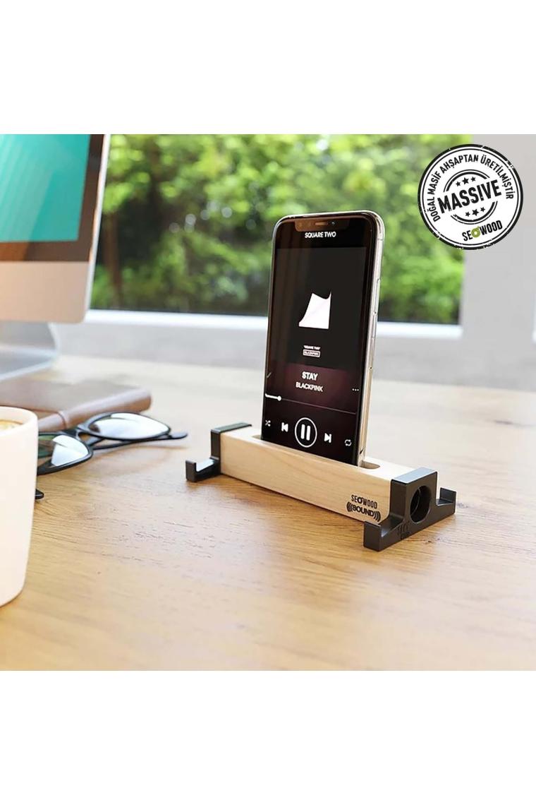Ahşap Telefon & Tablet Tutacağı & Akustik Ses Arttırıcı Özellikli 13, cm Genişlik