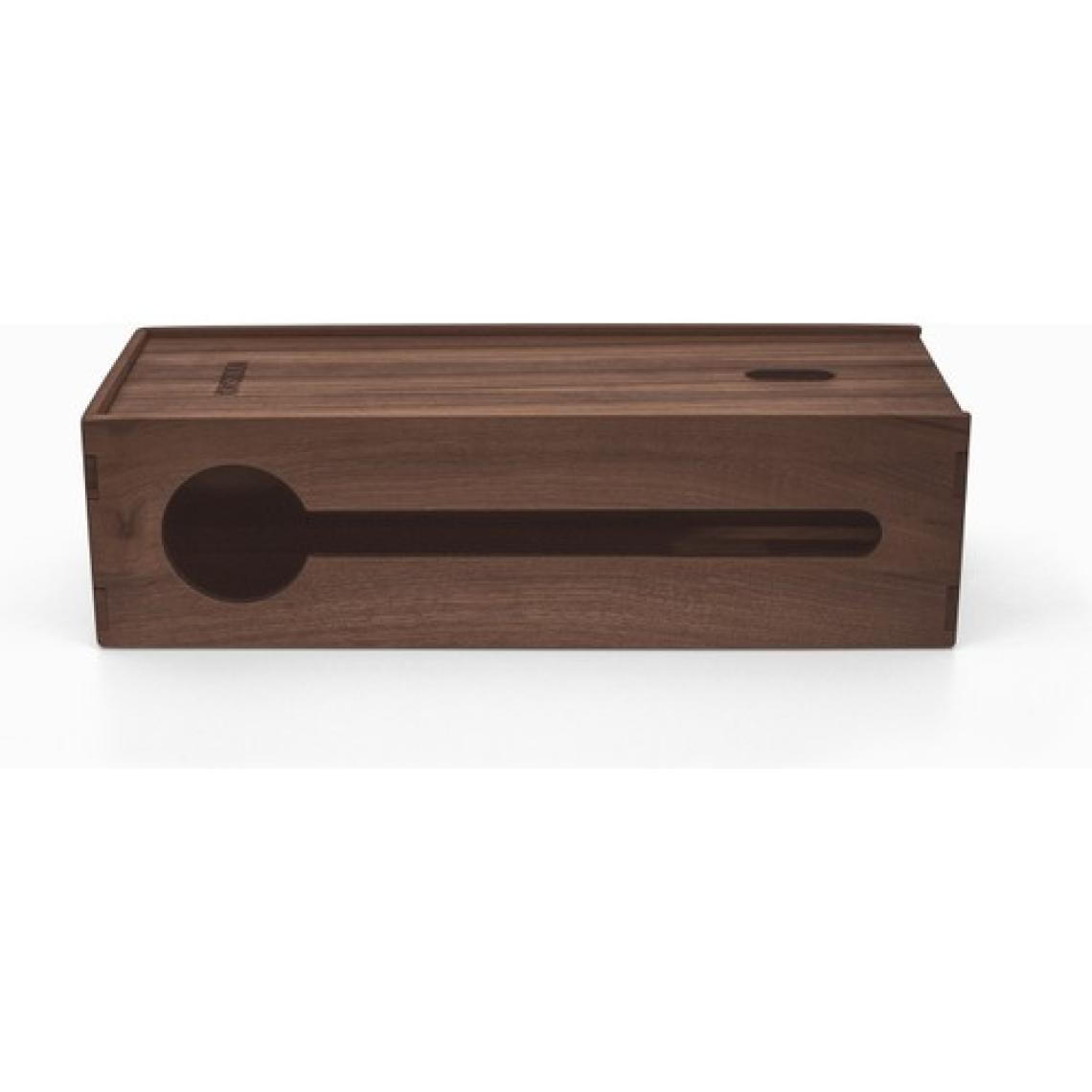 Woodsaka Reka Kablo Saklama Kutusu ve Kablo Organizer - Kayar Kapaklı - Ceviz Ağacından