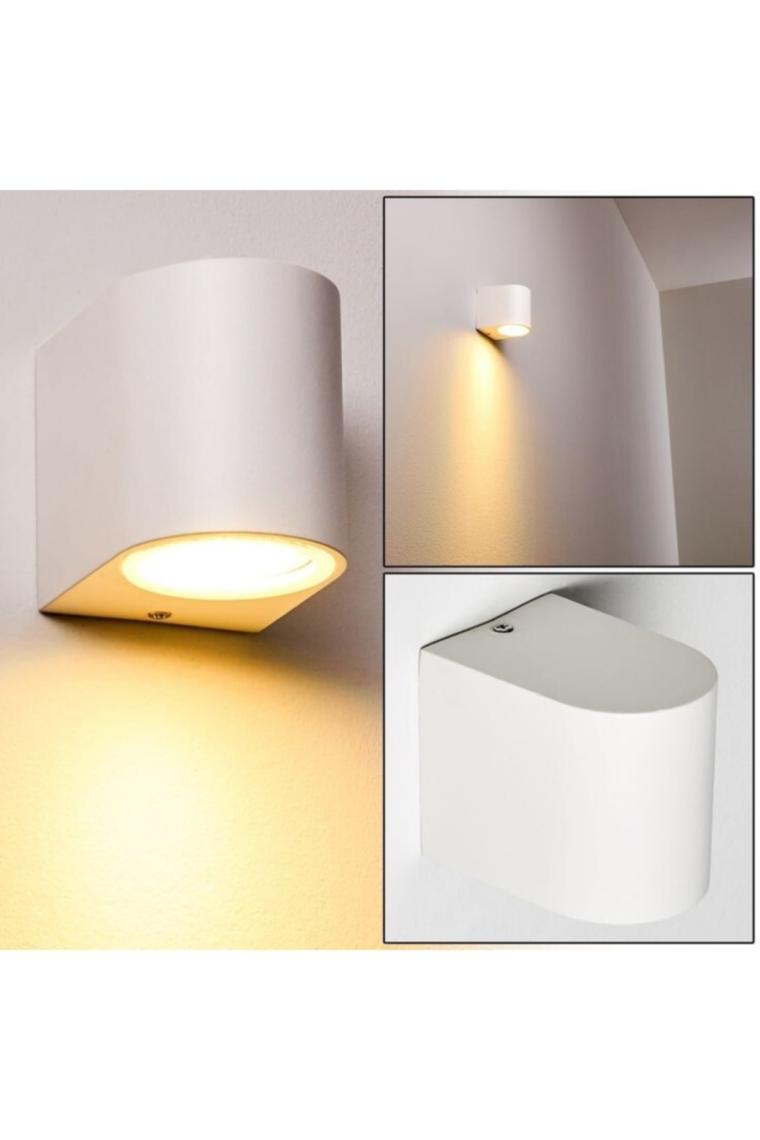 Full Reyon 7 Watt Beyaz Işık Ampul Dahil Dekoratif Tek Yönlü Aplik, Bahçe, Balkon, Salon, Teras, Kamelya, Bungalov Aplik, Yatak Başı, Salon, Hol, Antre Apliği, Modern ve Şık Armatür