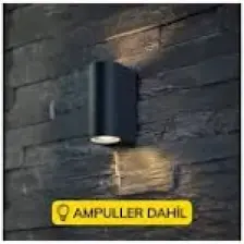 Full Reyon Çift Yönlü Dekoratif Duvar Aplik Ampuller Dahil Amber AMPUL0733813105845 - Siyah