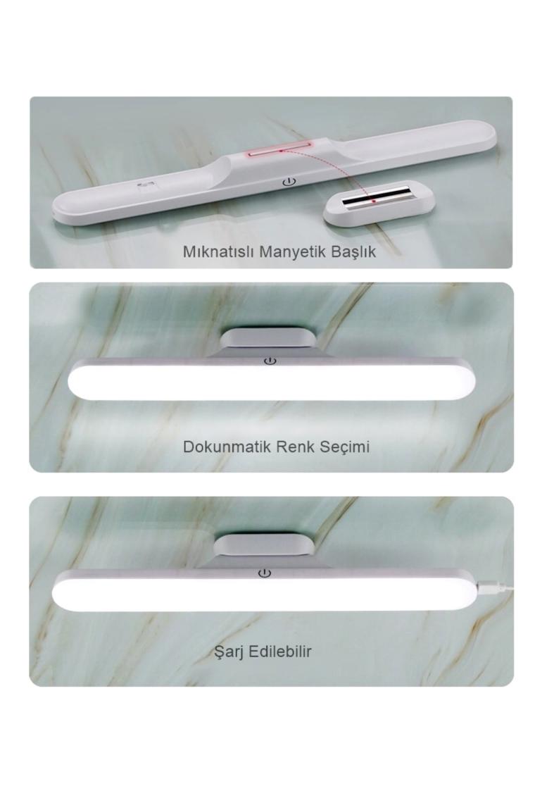 RulTech RRULTECH Kalosuz Mıknatıslı Üç Farklı Dekoratif Yatak Başı Makyaj Masası Gardolap Garaj Tezgah LED Aplik