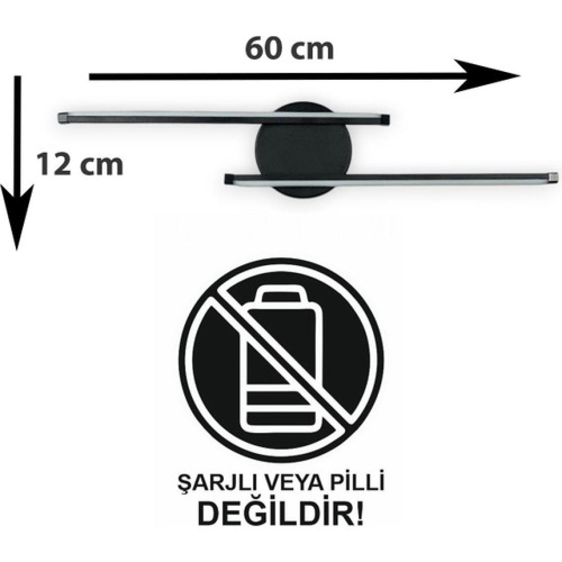 Sare Aplik Modern Tasarım Siyah Renk Gün Işığı Ledli Banyo - Mutfak - Salon LED Duvar Aplik