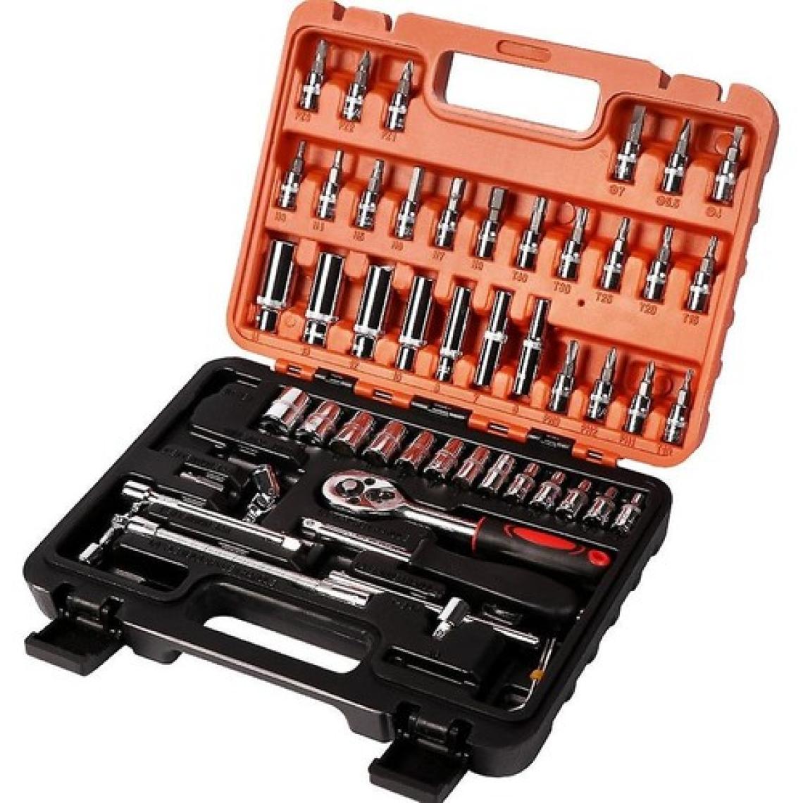 Deko Turkey Cr-V Max 1/4 Cırcırlı 53 Parça Tork Kombinasyon Lokma Anahtar Takımı Bits Uç Seti Tam Set