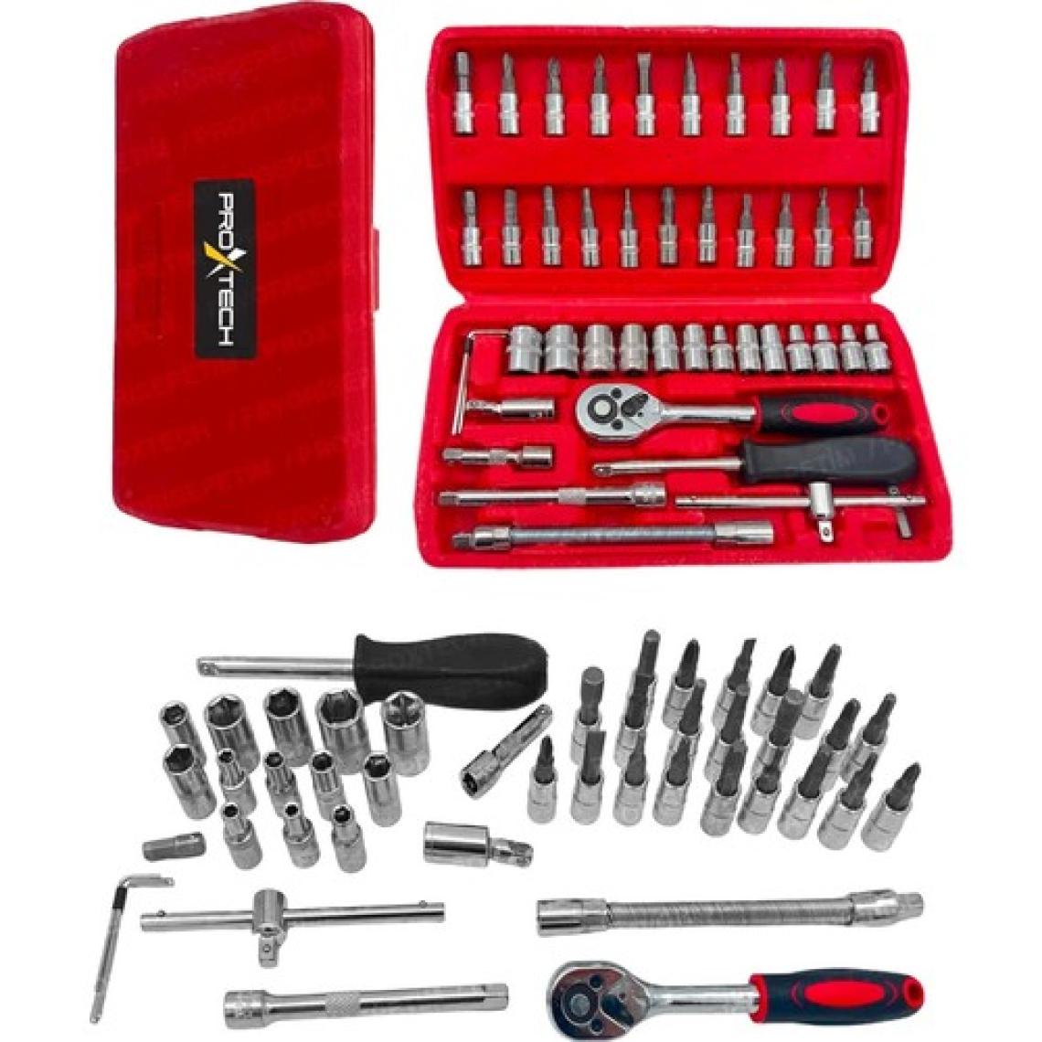Proxtech  46 Parça Mini Lokma Takımı Otomatik Cırcırlı 1/4" Wrench Set Yüksek Kalite Kombinasyon Alet Seti