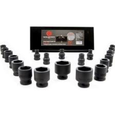 Worldforce 1/2" Darbeli Kısa Lokma Seti Metal Kutulu 8-32MM 20 Parça Set 8,9,10,11,12,13,14,15,16,17,18,19,20,21,22,23,24,27,30,32MM