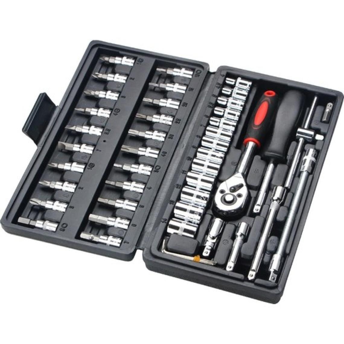 Depolife 46 Parça Mini Lokma Takımı Otomatik Cırcırlı 1/4" Wrench Set Yüksek Kalite Kombinasyon Alet Seti