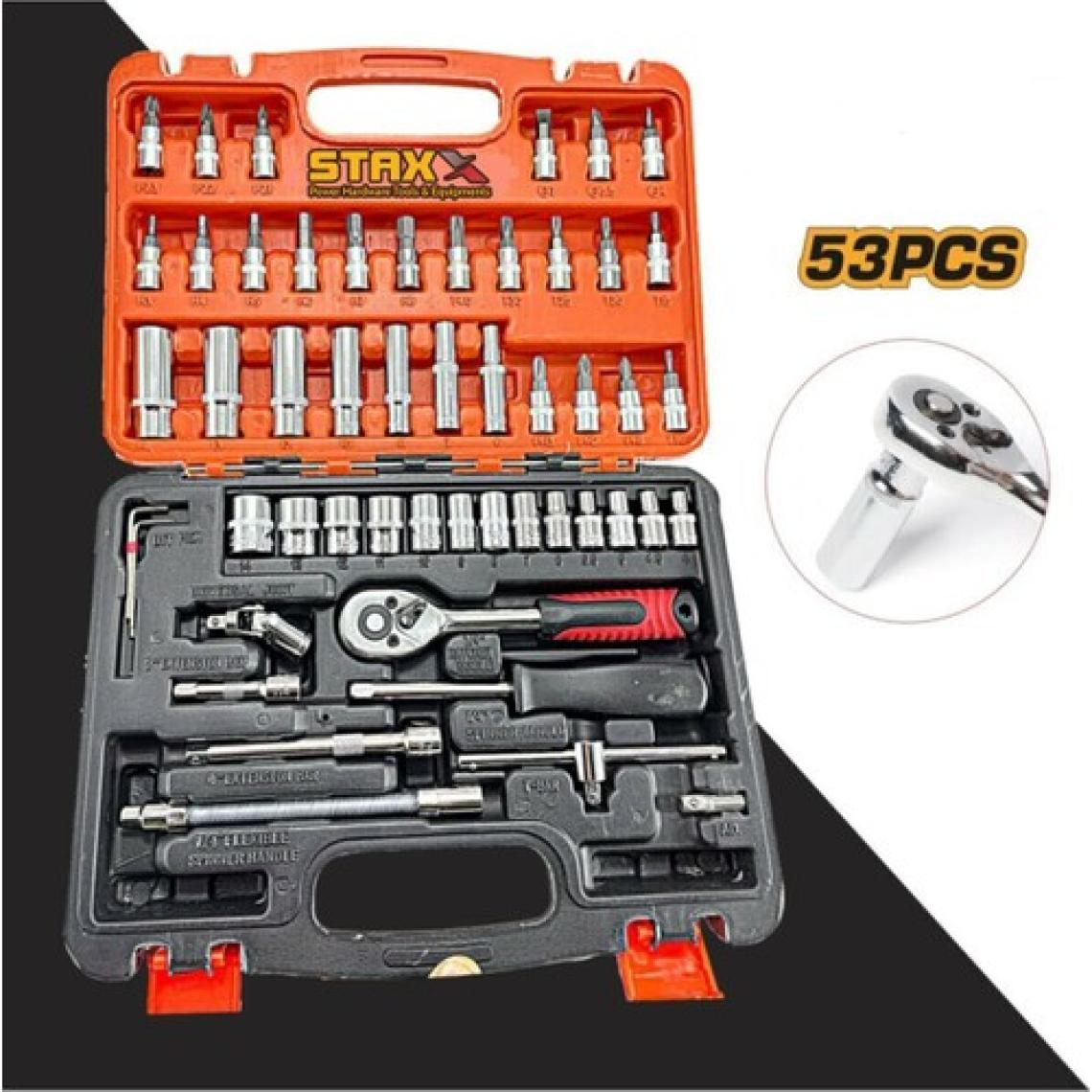 Staxx Power Germany Cr-V Max 1/4 Cırcırlı Lokma Anahtar Takımı Bits Uç Seti 53 Parça Tam Set