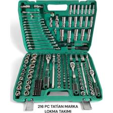 Ekinler Tam Profesiyonel 72 Diş Eğik Cırcır 216 Parça Lokma Takımı Oto Tamirci Tam Set