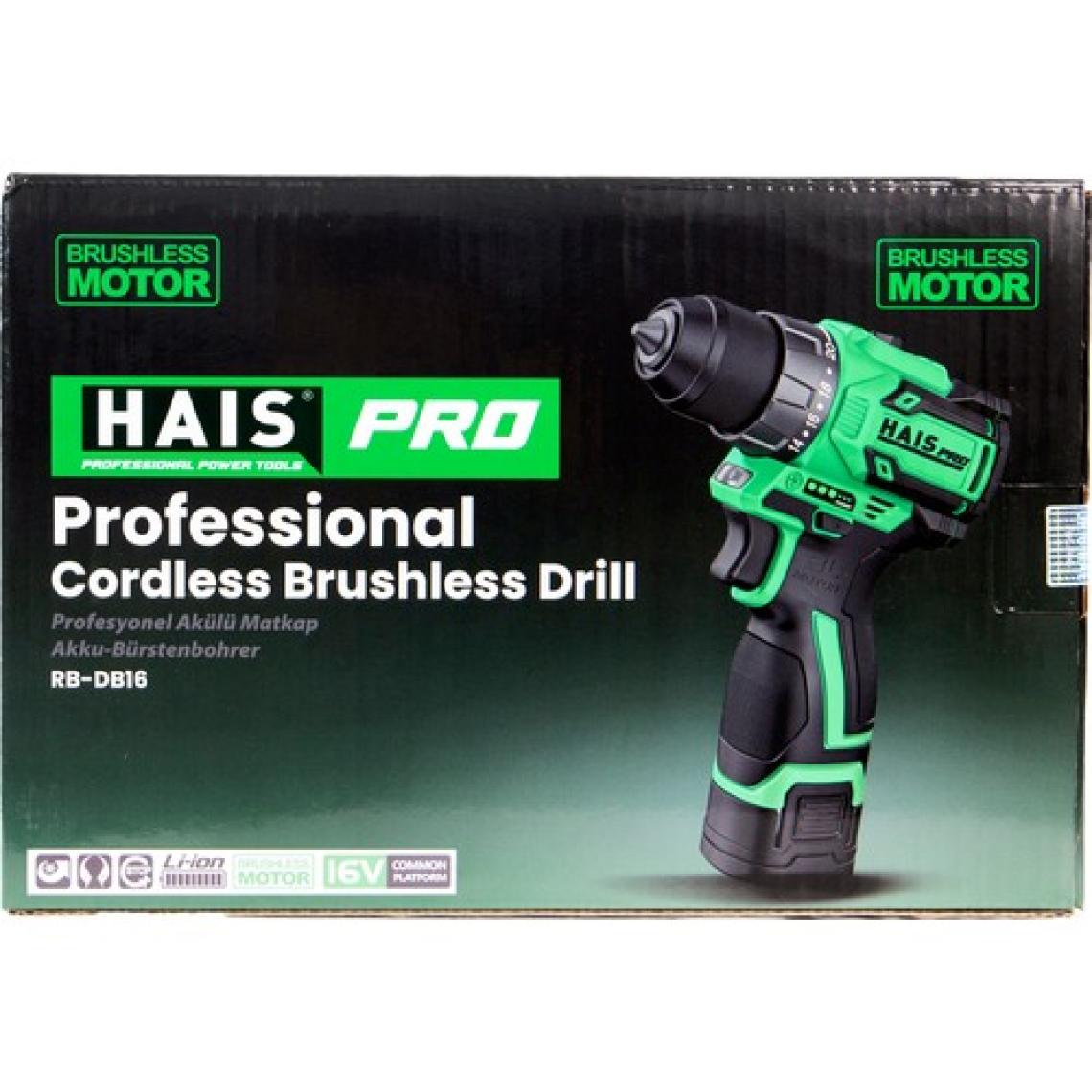 HAIS Profesyonel Vidalama Matkap 16 V 2.0 Ah Çift Akülü