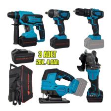 Catpower 4150 Akülü 5'li Alet Seti (Kömürsüz Motor) 3 Adet 4 Ah Akü