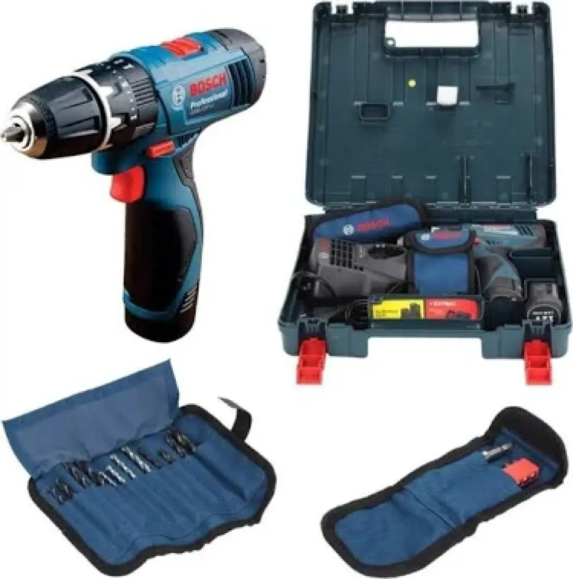 Bosch Professional GSB 120 LI 2 AH Çift Akülü Darbeli Delme Vidalama + Aksesuar Seti