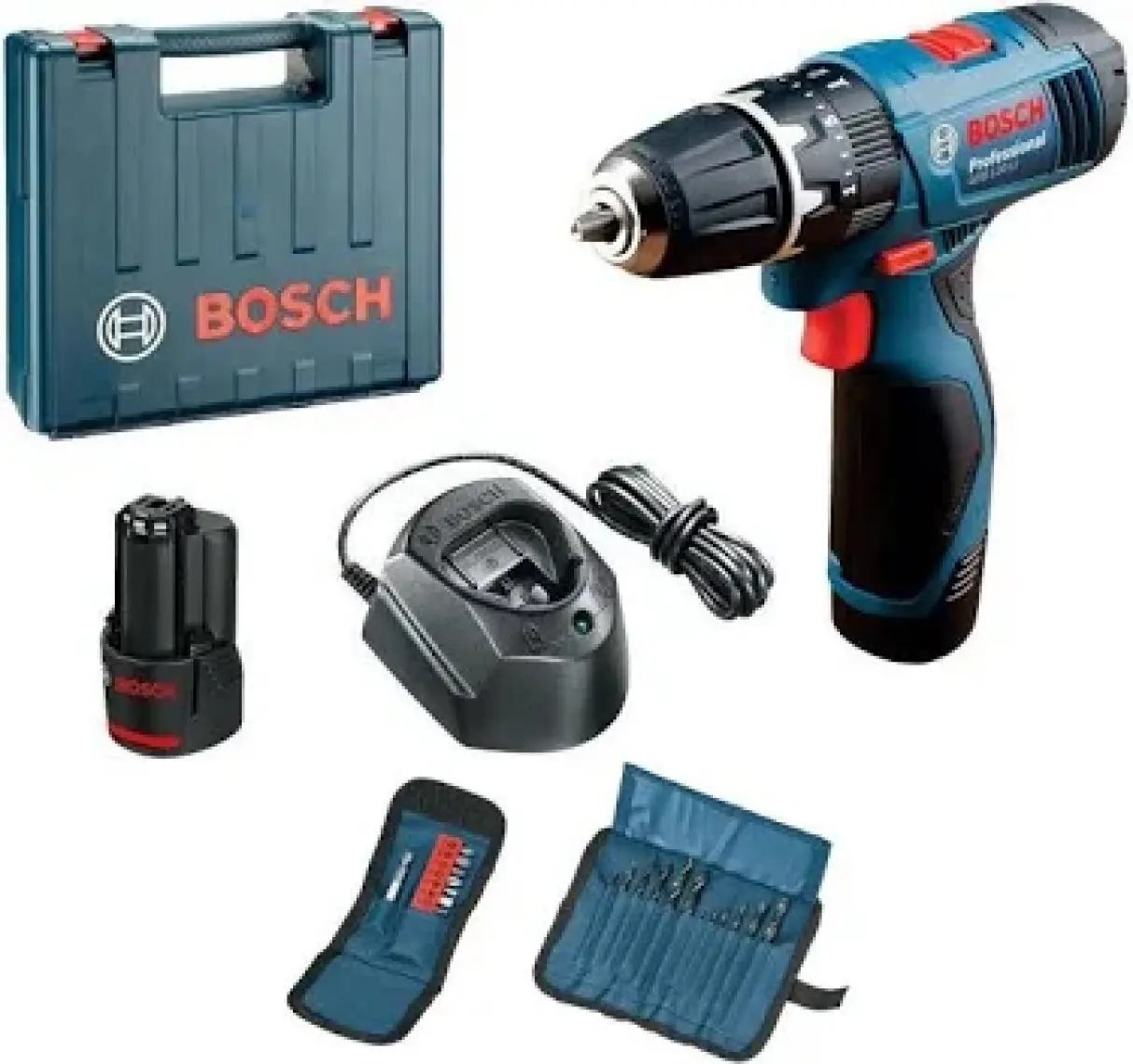 Bosch Professional GSB 120 LI 2 AH Çift Akülü Darbeli Delme Vidalama + Aksesuar Seti