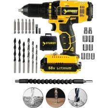 Sturdy 58V 6AH Metal Sanzumanlı New 2022 Seri Setli Li-Ion Çift Akülü Matkap 27 Parca Setli