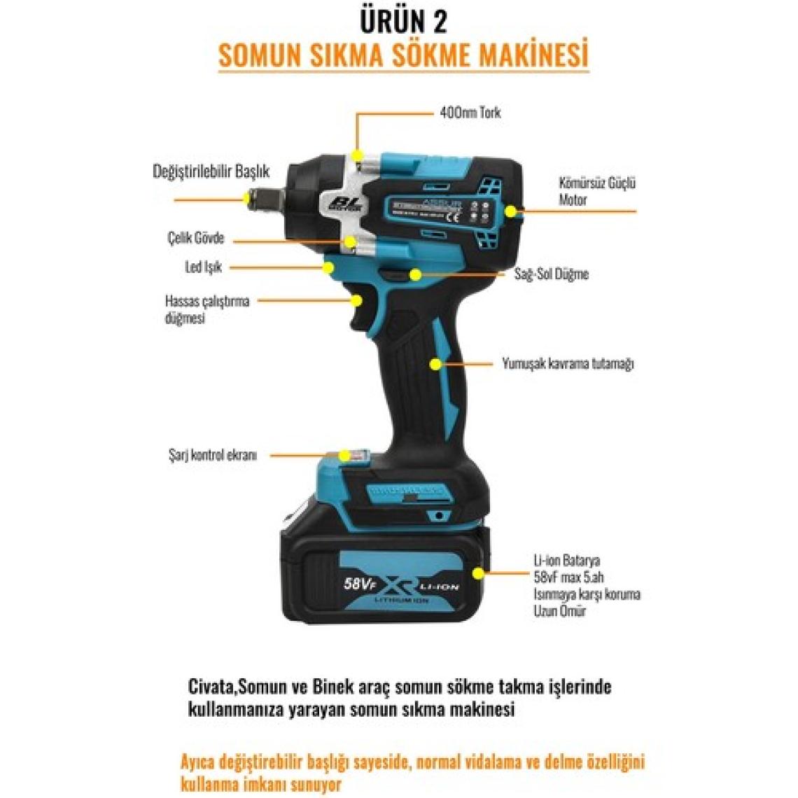 Assur Akülü 4'lü Makine Seti 58VF ASR1041