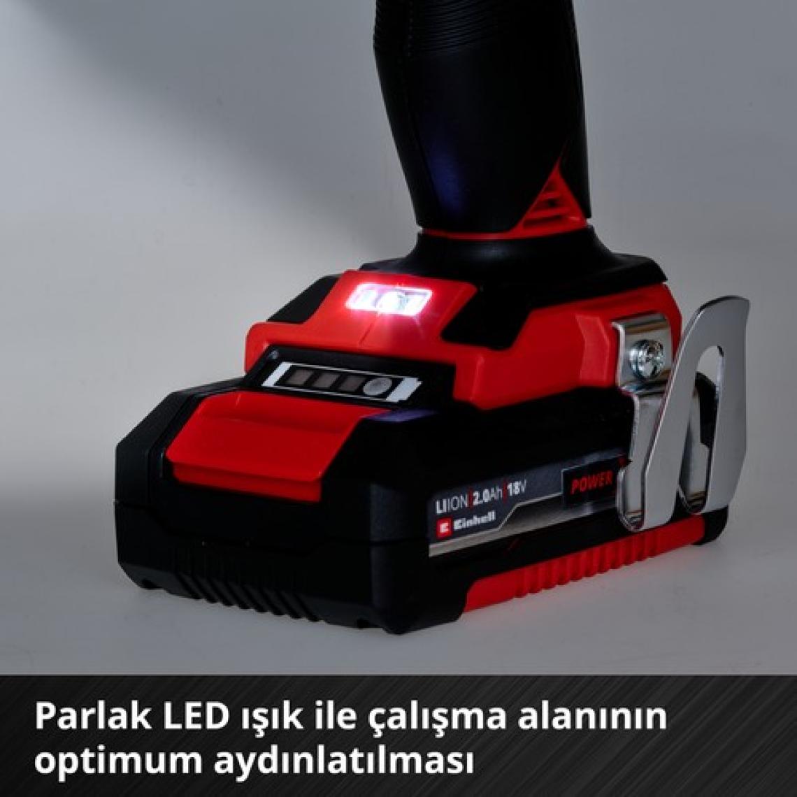 Einhell TE-CD 18 Li-i Kömürsüz Power X-Change Akülü Darbeli Vidalama (darbe fonksiyonlu, Li-Ion, 18 V, 2 hız, 60 Nm, LED ışık, çanta, 2x 2,0 Ah akü ve şarj cihazı dahildir) - 4513861