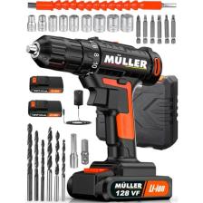 Müller Germany 36v5 Ah Çift Kartlı Çelik Şanzuman Bakır Sargılı 2 Akülü Şarjlı Matkap Vidalama 27 Pcs