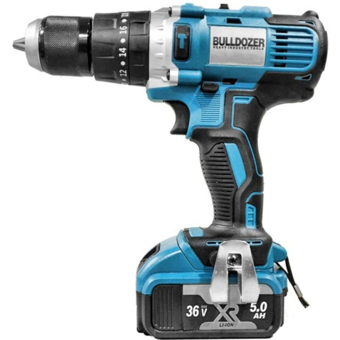 Bulldozer 36V 5AH 13MM Metal Madren Darbeli Çift Akülü Şarjlı Vidalama Matkap
