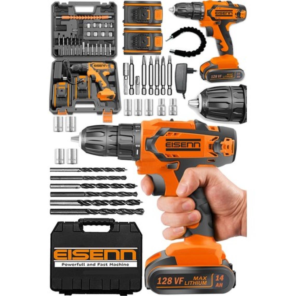 Eisenn Germany Technology Sherif 58 V 8 Ah Darbeli Samsung Akülü Vidalama Matkap + Yardımcı Komple Set