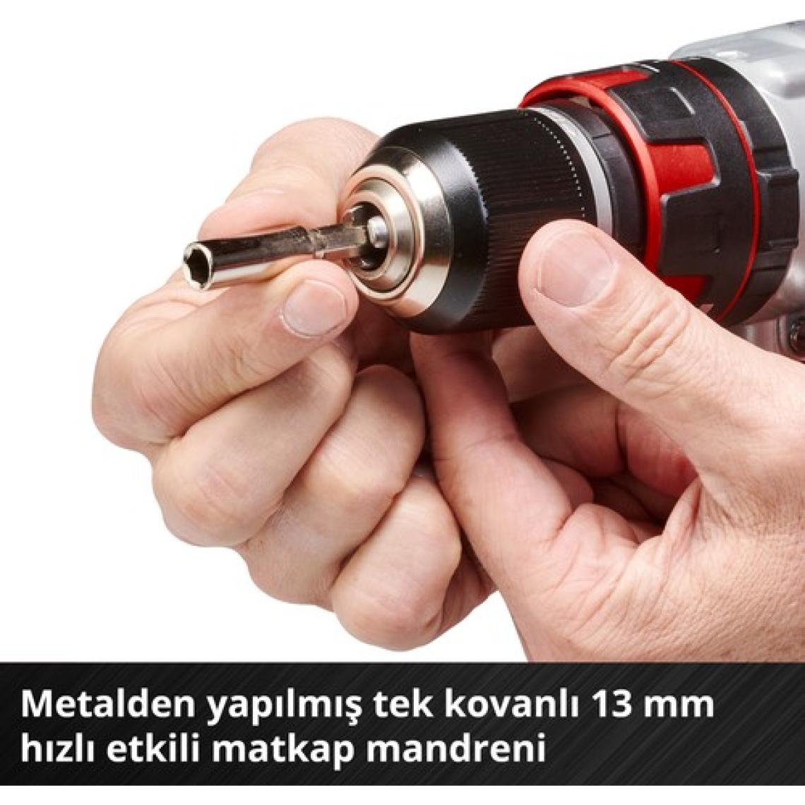 Einhell Profesyonel Akülü Darbeli Vidalama TE-CD 18 Li-i BL Solo Power X-Change (18 V, Darbe Fonksiyonu, Kömürsüz, 60 Nm, 2 Vites, 13 mm Metal Mandren, LED Işık, akü dahil değildir) - 4513860