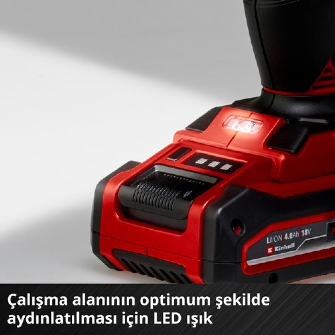 Einhell Profesyonel Akülü Darbeli Vidalama TE-CD 18 Li-i BL Solo Power X-Change (18 V, Darbe Fonksiyonu, Kömürsüz, 60 Nm, 2 Vites, 13 mm Metal Mandren, LED Işık, akü dahil değildir) - 4513860