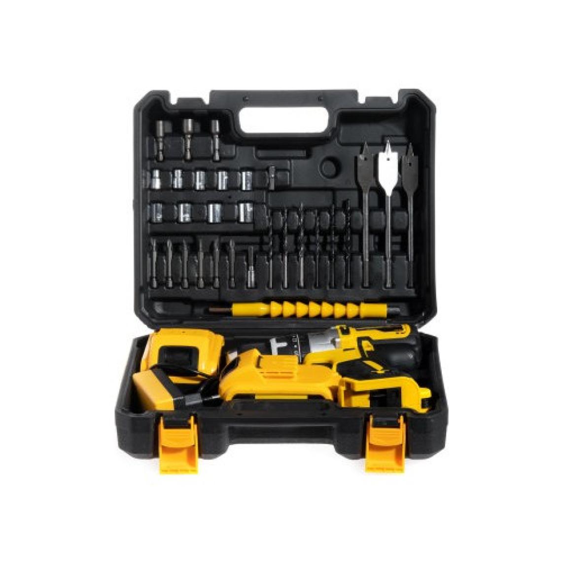 Staxx Power American Type 36V 5AH Çift Metal Şanzıman Samsung Çift Akülü Darbeli Şarjlı Matkap Vidalama + 30 Parça Set