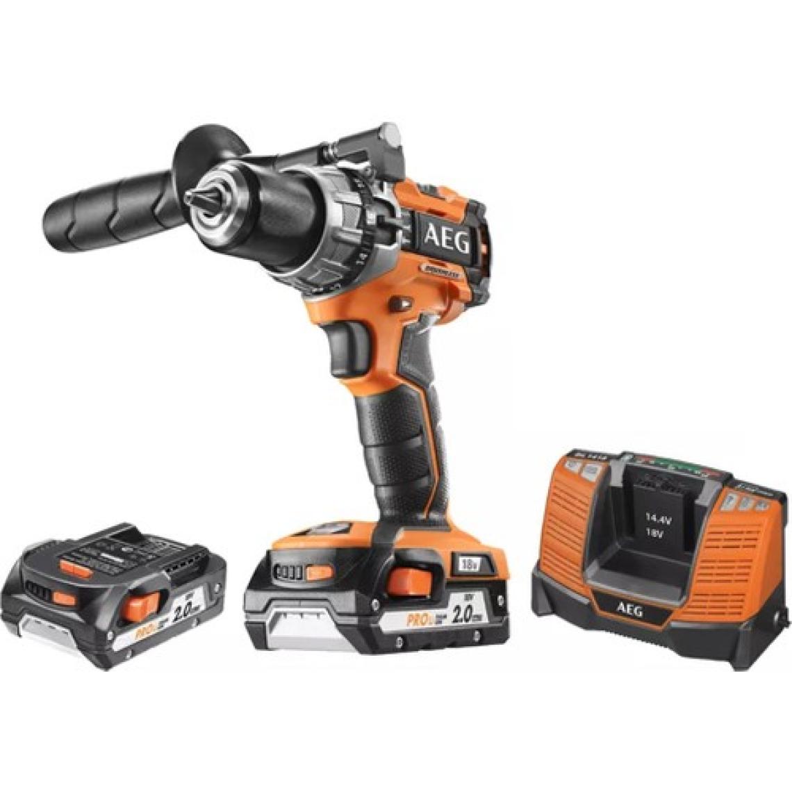 Aeg BSB 18 C2BL LI-202C Akülü Çift Kömürsüz Motor Matkap Darbeli Vidalama  (Lithium ion 18 V;2,0 Ah)