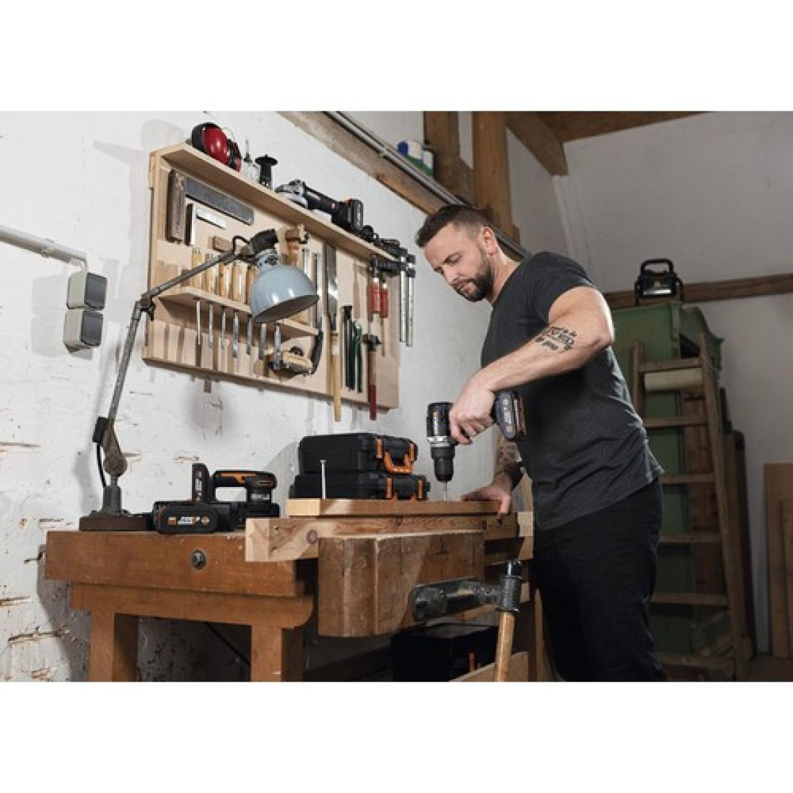 Worx WX352 20 Volt/2.0 Ah Li-Ion Çift Akülü Kömürsüz  Şarjlı Darbeli Matkap