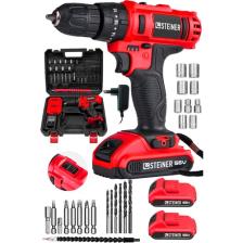 Steiner Germany Technology Darbeli 56 V 5 Ah Bakır Sargılı Çift Akülü Şarjlı Vidalama Matkap Kırmızı + Set