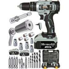 Mager Max-Xr 58 V 8 Ah Şarjlı Vidalama Akülü Matkap Gator Grip 3'lü Soket