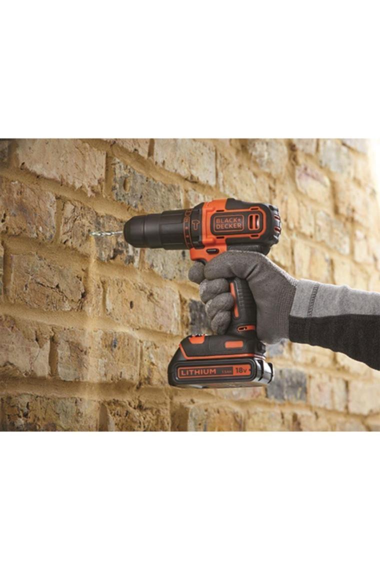 Black & Decker BDCHD18BAFC-QW 18V 1.5Ah Li-Ion Darbeli Vidalama/Matkap,Çift Akü, Çanta, 80 Parça Aks. Seti