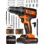Steiner Alman 198 Vf 10 Ah Darbeli Metal Dişli Şanzıman Çift Akülü Şarjlı Vidalama Matkap 24 Parça Uç Setli